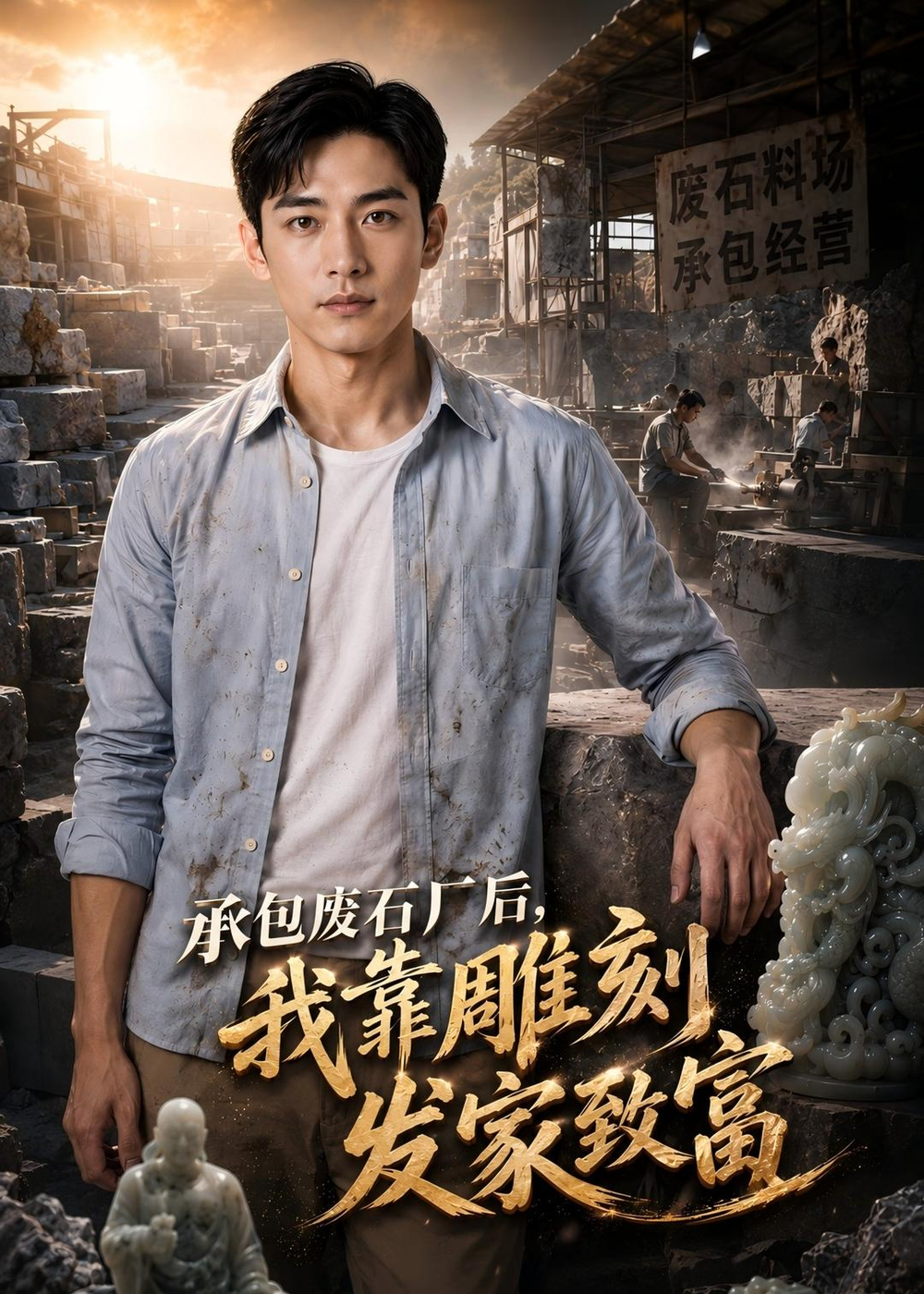 承包廢石廠後,我靠雕刻發家致富海報