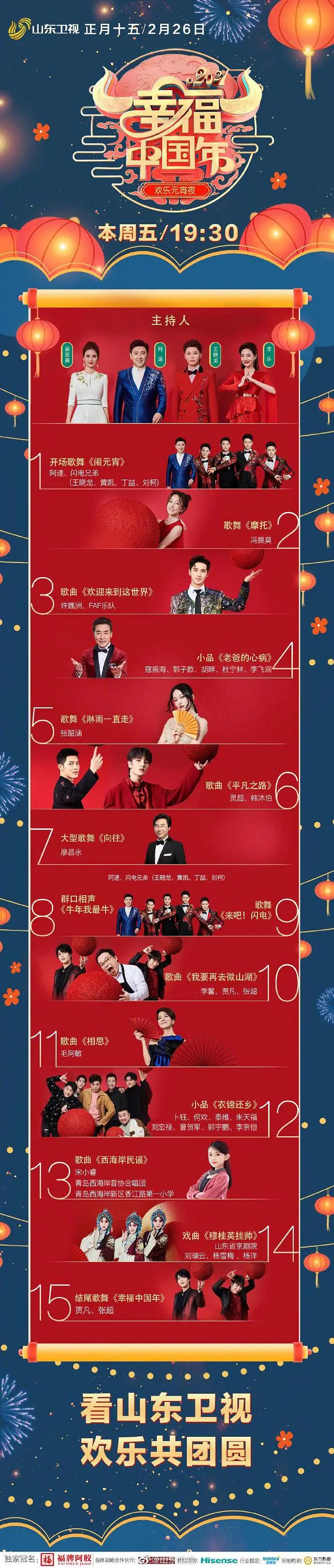 “幸福中國年”2021山東歡樂元宵夜海報