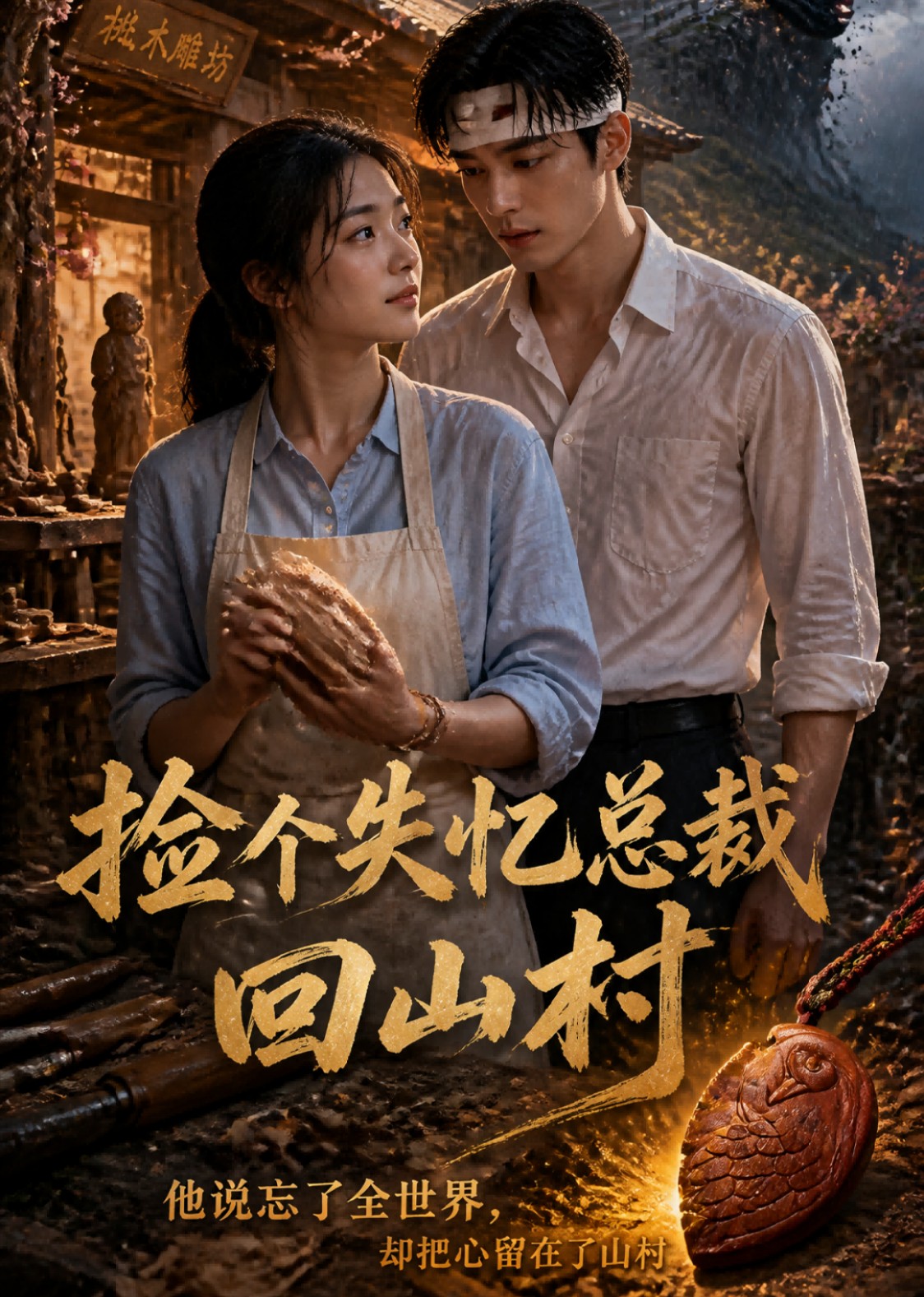 撿個失憶總裁回山村海報