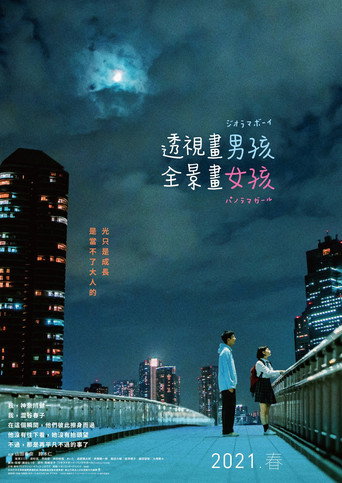 透視畫男孩,全景畫女孩海報